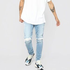 Fashion Nova Hydraulics Skinny Jean Medium Wash - 34